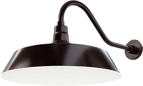 Vista 10 de 17 pulgadas. RLM Warehouse - Pantalla con brazo de cuello de cisne y bombilla Led A19 5000K de 9W