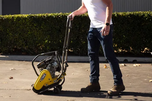 Vista 4 de Stark USA Compactador de placas de 2HP a gas 79cc con fuerza de 2,000lbs para construcción, máquina niveladora de concreto, nivelador