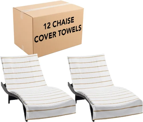 Vista 16 de Arkwright Las Rayas - Funda para tumbona, paquete de 2, toalla de rizo 100% algodón suave a rayas con soporte de bolsillo para playa, piscina, silla