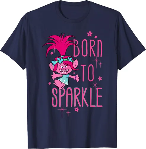 Vista 76 de DreamWorks Trolls Camiseta Born to Sparkle Negro