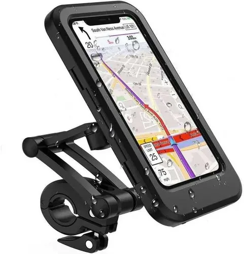 Vista 3 de Generic Soporte de teléfono impermeable, universal compatible con todos los teléfonos iPhone y Android, giro 360, accesorio seguro para manillar