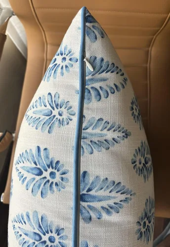 Vista 5 de Booti - Funda de almohada decorativa cuadrada decorativa con estampado, decoración del hogar para sofá, silla, 20 x 20 pulgadas, azul Booti-azul