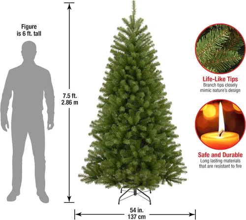 Vista 6 de National Tree Company Árbol de Navidad de abeto de North Valley sin 1,346 puntas, incluye soporte, artificial, verde