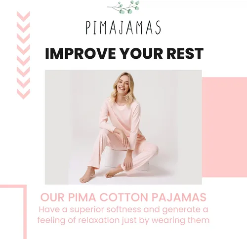 Vista 2 de Conjunto de pijama para mujer, algodón Pima peruano, suavidad superior, conjunto de ropa de descanso para mujer