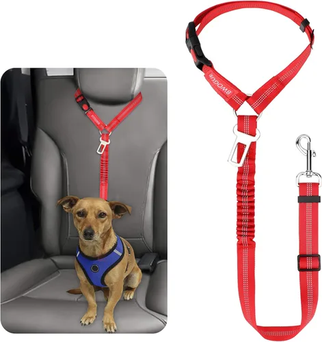 Vista 11 de BWOGUE Arnés de cinturón de seguridad para mascotas, cinturón de seguridad ajustable para reposacabezas de coche, arnés de cinturón de seguridad