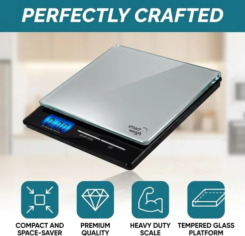 Vista 4 de Smart Weigh Escala Postal Profesional de USPS con Plataforma de Vidrio Templado, Múltiples Modos de Pesaje y Función de Tara, Escala de Envío