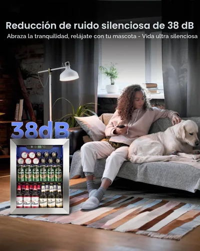 Vista 7 de Feelfunn Refrigerador de bebidas para 68 latas, mini refrigerador de 1.7