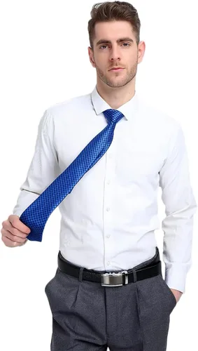 Vista 30 de Hi-Tie Corbata clásica de cachemira para hombre con pañuelo y gemelos a cuadros