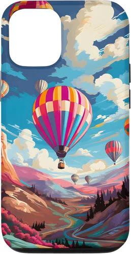 Vista 28 de Colorful Hot Air Balloons Pop Art Style Case for iPhone 17