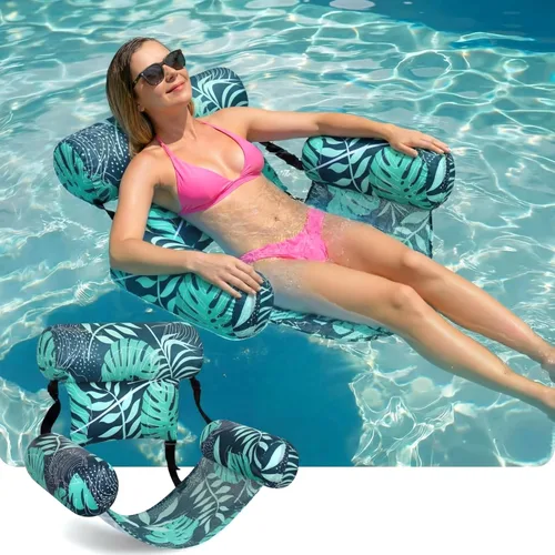 Vista 16 de Flotadores inflables para piscina, sillas flotantes para adultos, fideos de piscina inflables para adultos, natación resistente, plantas tropicales