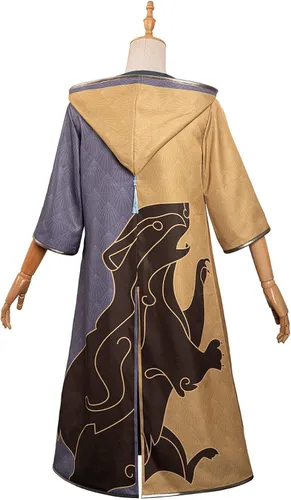 Vista 4 de Weholmy Capa de mago unisex para Halloween, cosplay, túnica mágica para la escuela, capa con capucha