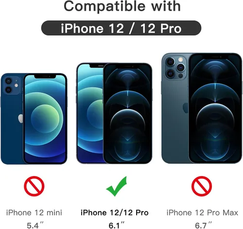 Vista 3 de JETech Protector de pantalla de cobertura completa para iPhone 12/12 Pro de 6.1 pulgadas, película de vidrio templado 9H, compatible con fundas