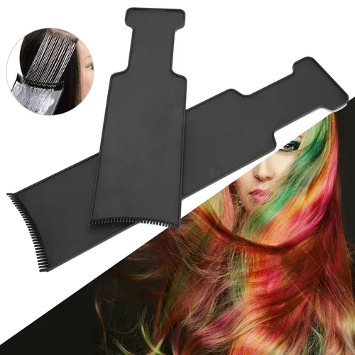 Vista 6 de Tabla de balayage, tabla de remo de resaltado largo, peluquería larga y plana, peine con dientes para teñir el cabello, kit de tinte