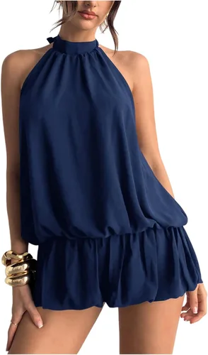Vista 9 de Floerns Mini vestido sin mangas con volantes y dobladillo de burbujas para Café