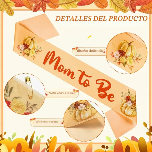 Vista 4 de Ceenna Decoraciones de otoño para baby shower, banda de calabaza para mamá