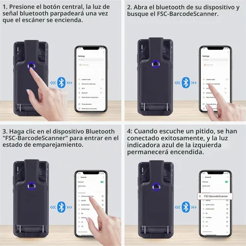 Vista 4 de Symcode Clip de código de barras portátil con Bluetooth - 1D 2D QR lector de código de barras, PDF417, matriz de datos, Maxicode, conexión