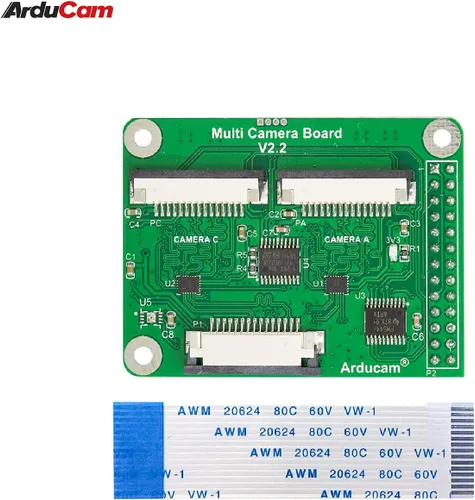 Vista 3 de Arducam Módulo adaptador de cámara múltiple V2.2 para Raspberry Pi 5, 4B, compatible con módulo de cámara Rasperry Pi 3/V2/V1 y cámaras IMX477