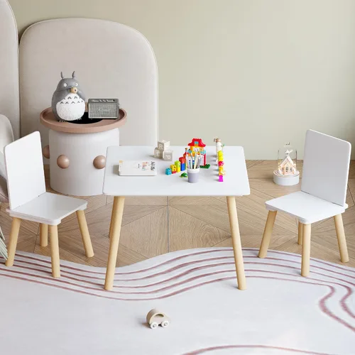 Vista 6 de Juego de mesa y 2 sillas para niños, 3 piezas juego de mesa y silla para niños, juegos de mesa y sillas para niños, mesa de juego para niños
