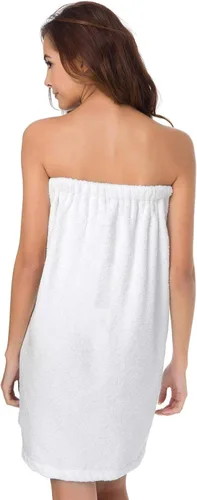 Vista 2 de Sioro - Toalla de baño de algodón de bambú con cierre ajustable puede usarse para el spa, toalla envolvente para el gimnasio y bata de baño.