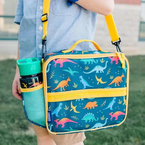 Vista 5 de Wildkin - Botella de agua para niños de 16 onzas con tapa de popote a Dinosaurios jurásicos