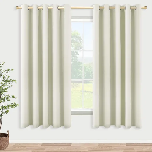 Vista 246 de KOUFALL Cortinas de Baño Aqua para Ventana, Juego de 2 Paneles Decoración Costera Cortinas Cortas Opacas para Ventana Pequeña de Cocina Puerta