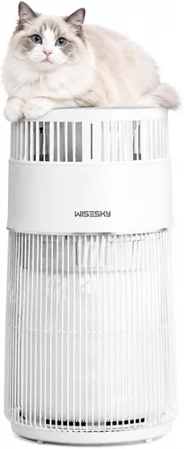Vista 10 de WISESKY Purificador de aire para gatos con cable resistente a mordeduras y rejilla ancha y protección contra vuelcos Purificador de aire