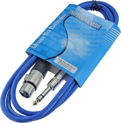 Vista 12 de Cable de conexión de audio profesional XLR hembra TRS de 1/4 pulgadas a 3 pines equilibrado y blindado (3 pies de largo, verde)