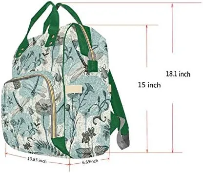 Vista 5 de Mochila personalizada para pañales de perezoso y mariposa para mamá y niñas, color 06, 15x10.83x6.69 Inch (Pack of 1)