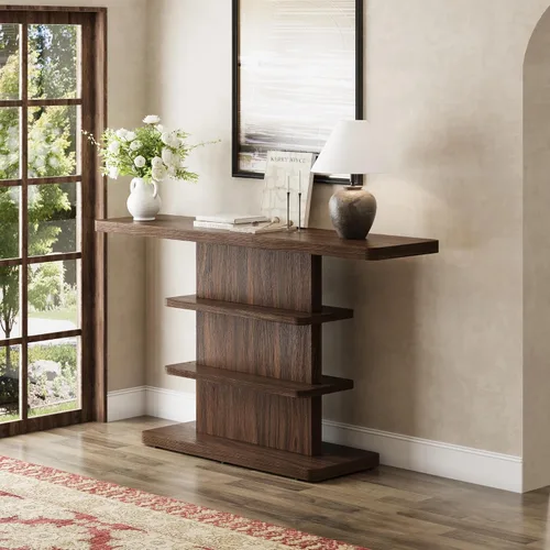 Vista 14 de Mesa consola pequeña de 31.9 pulgadas, estilo retro, estilo campestre, estilo francés, vintage, mesa de entrada, mesa de sofá para sala de estar