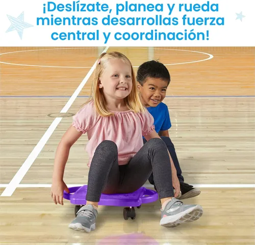 Vista 4 de hand2mind Tabla de Patinete Interior Verde con Asas, Patinete de Piso para Sentarse, Actividades de Gimnasio para Niños, Juegos de Recreo