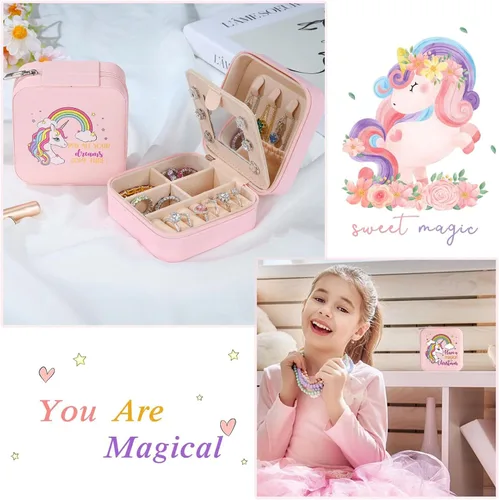 Vista 5 de Parima Regalos para hija de mamá papá, caja de joyería de unicornio Regalos de unicornio para niñas Regalos para niñas adolescentes Regalos