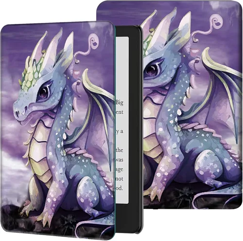 Vista 22 de Rossy Funda para Kindle de 10ª generación 2019, delgada, de piel sintética, ajustable, con encendido y apagado automático para Kindle de 10ª