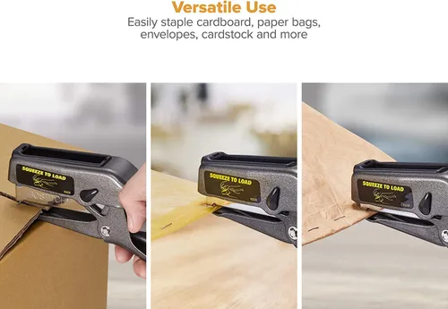 Vista 5 de Bostitch Office B8 Engrapadora de Alicate de Servicio Pesado con 1250 Grapas de 1/4" - Engrapadora Bostitch de Metal de Tira Completa para Cartón