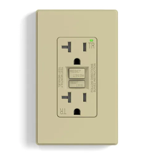 Vista 36 de ELEGRP Toma GFCI de 15 amperios, toma eléctrica GFI de autoprueba con diseño más delgado, receptáculo GFCI resistente a manipulaciones TR