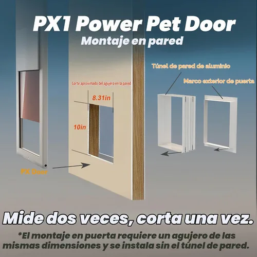 Vista 6 de Power Pet - Puerta electrónica inteligente para mascotas de High Tech Pet (montaje en pared, mediano, sin WiFi)