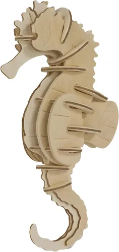 Vista 4 de Rompecabezas de madera Eco 3D de Deluxebase. Kit de manualidades de rompecabezas 3D con temática animal. Juguetes de animales de safari de madera