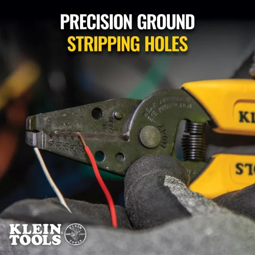 Vista 5 de Pelacables/cortador Klein Tools 11045, amarillo 10 – 18 AWG Solid Wire