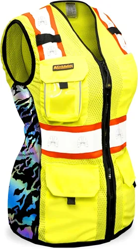 Vista 10 de KwikSafety - Charlotte, NC - FIRST LADY Safety Vest for Women, High Visibility Reflective Strips, Meets ANSI & OSHA