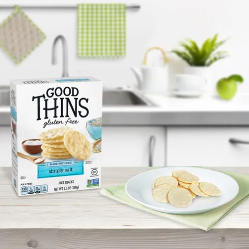 Vista 9 de Good Thins Galletas de arroz simplemente saladas sin gluten, 3.5 onzas (Paquete de 3)