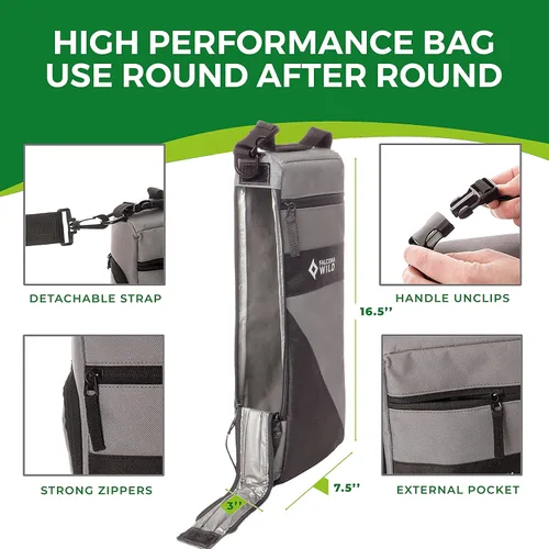 Vista 6 de Falcona Wild Bolsa enfriadora de golf más 2 paquetes de hielo – Mantiene las bebidas frías durante horas – Capacidad para 6 latas – Cabe