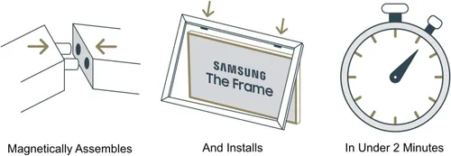 Vista 4 de Marco de TV Premiere Deco Dorado Ornamentado con Chip de Color de 3" (32", 43", 50", 55", 65", 75", 85") Compatible SOLO con televisores Samsung The