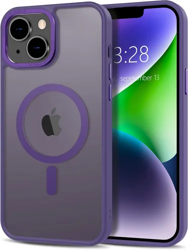 Vista 65 de Anuck - Funda magnética para iPhone 11 compatible con MagSafe, carcasa trasera mate translúcida dura, borde de TPU, delgada, resistente a impactos