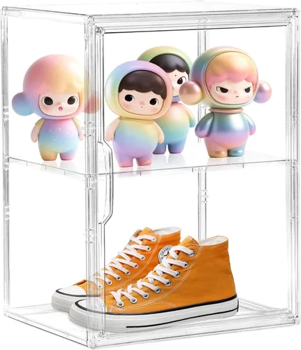Vista 8 de Attelite - Cajas de almacenamiento para botas de acrílico, tamaño XL, 2 unidades Clear Shoe Organizer,Acrylic Display Case 2 Tiers,Easy
