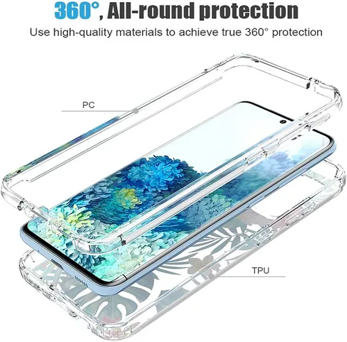 Vista 3 de Funda para Galaxy S20 5G de 6.2 pulgadas (no compatible con S20 FE), para Samsung S20 Clear Case, TPU 360 cuerpo completo a prueba de golpes híbrido