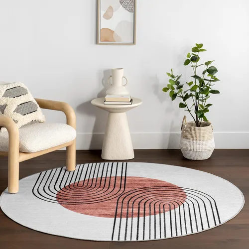 Vista 14 de nuLOOM SpinClean - Alfombra de área lavable a máquina y resistente a las manchas de perfil bajo para sala de estar, dormitorio y comedor, multicolor