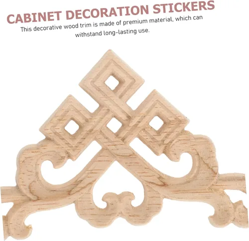 Vista 8 de Apliques decorativos de madera, 4 unidades, calcomanías de tallado de madera para esquinas de esquina, adornos para mejorar tu hogar
