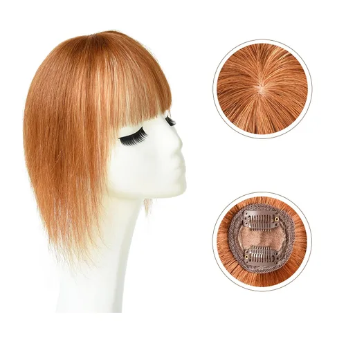 Vista 3 de Extensiones de cabello humano con clip 3D con clip en flequillo, extensiones de cabello para mujer (2.3 x 2.3 pulgadas, 10 pulgadas)