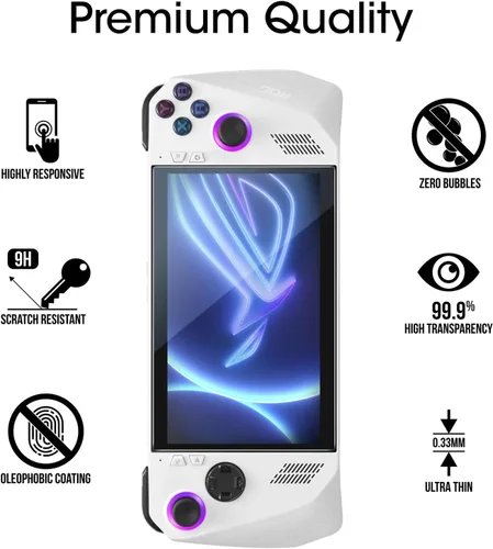 Vista 4 de amFilm Protector de pantalla OneTouch para ASUS ROG Ally X 2024 / ROG Ally 2023 7'' Instalación con alineación automática Sin burbujas Vidrio