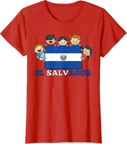 Vista 72 de Camiseta salvadoreña del Mes de la Herencia Hispana con la bandera de El Salvador para niños, Negro