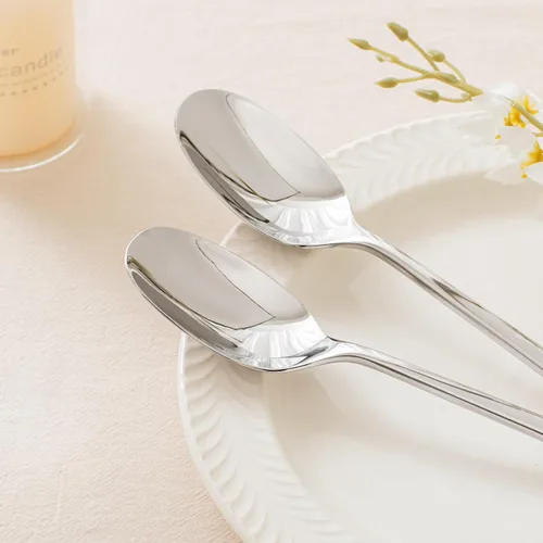 Vista 5 de KINGSTONE Juego de cucharas de cena, cucharas de mesa de cubiertos de 12 piezas, cucharas de acero inoxidable de grado alimenticio de alta calidad